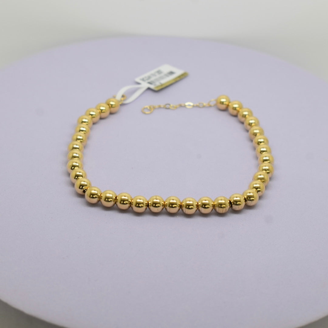 Real 18K Yellow Gold -  Thick Bubble Bracelet