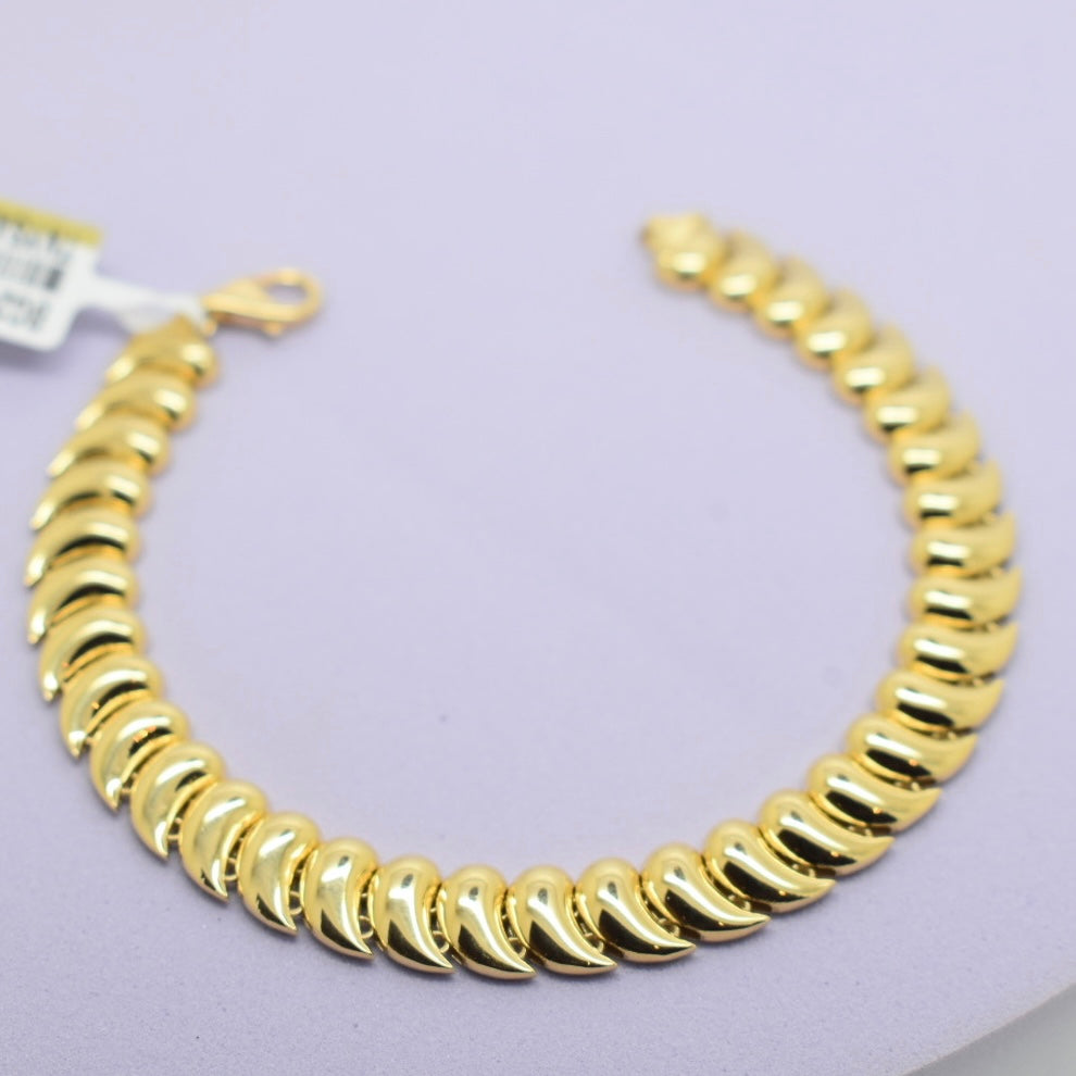 *TRENDY* 18K Gold - Thick Tear Drop Bracelet