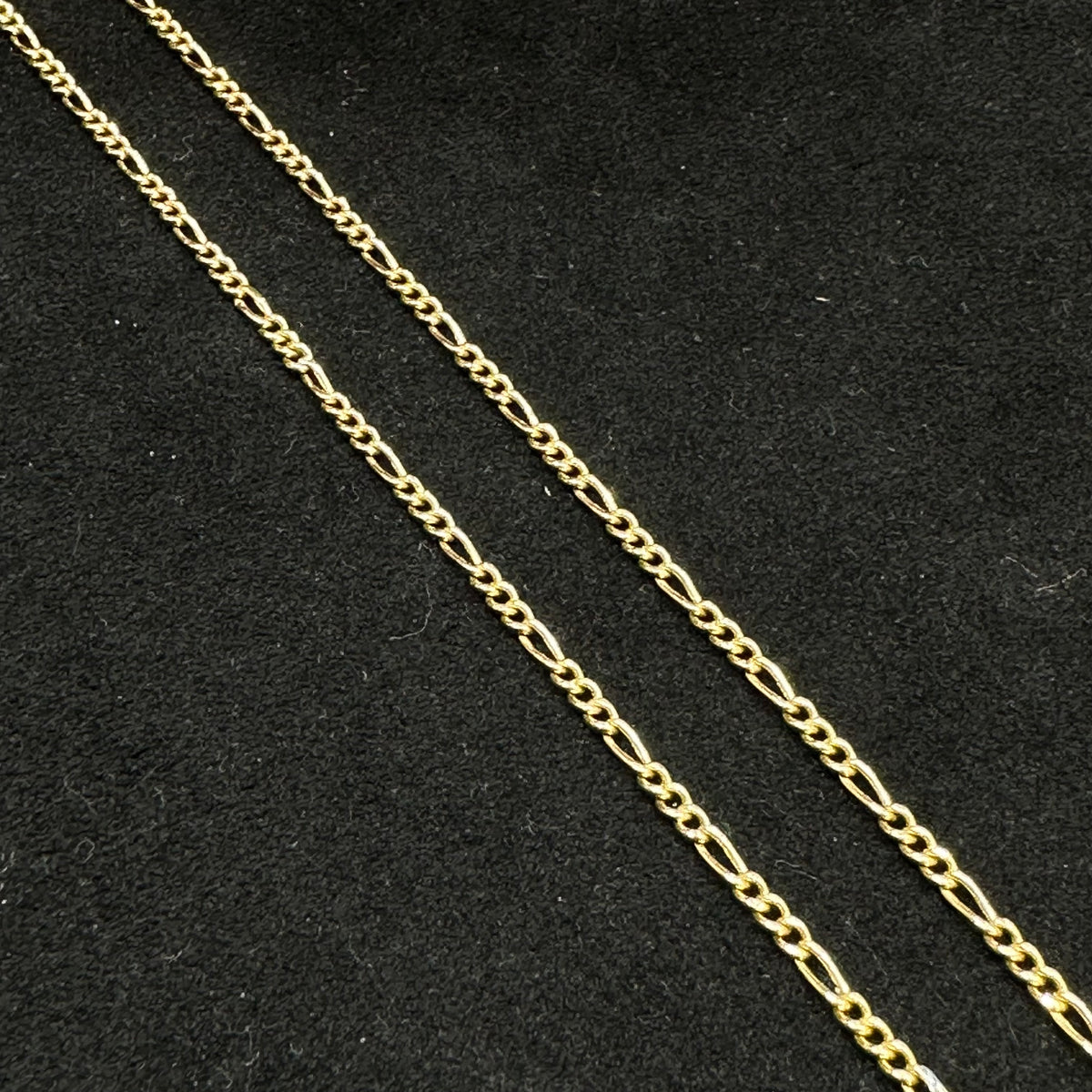 Real 18K Yellow Gold - Figaro Thin Chain