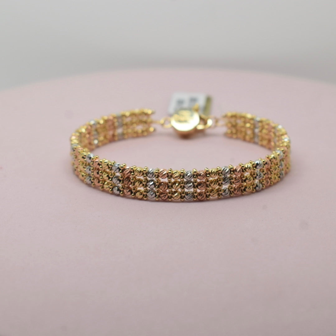 *NEW* 18K Gold - Dorica 3 Line Mix Color Bangle