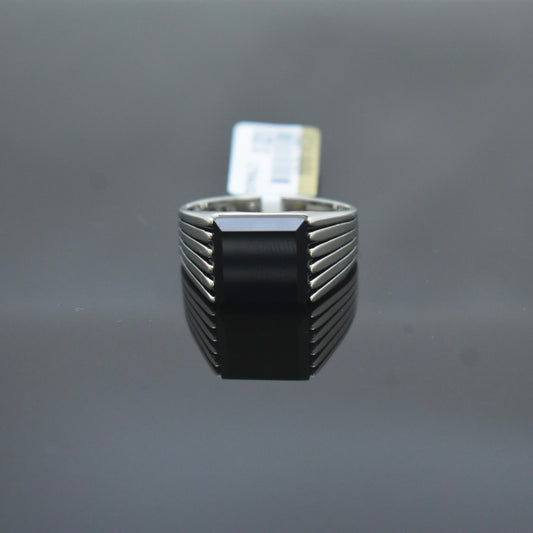 925 Sterling Silver - Aqeeq Black Men Ring