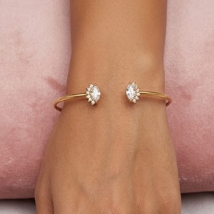 Premium Sterling Silver - Yellow Aura Open Bangle