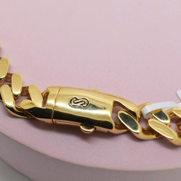 Real 18K Yellow Gold - 14mm Monaco Classic Plain Chain – Sana Jewellers