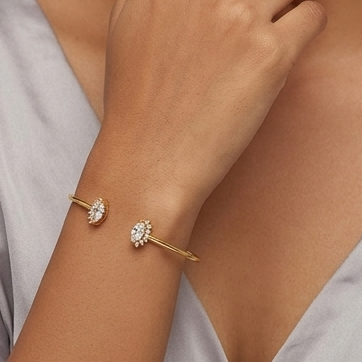 Premium Sterling Silver - Yellow Aura Open Bangle