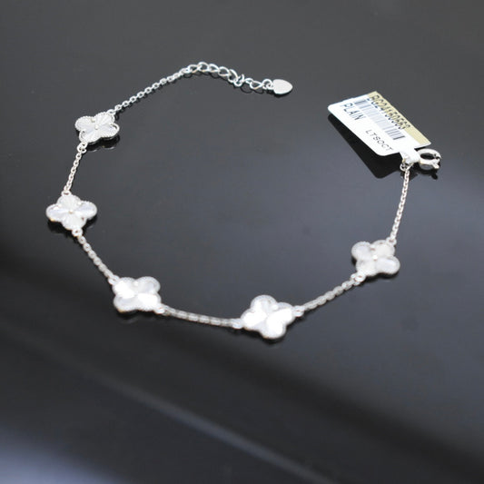 925 Sterling Silver - White SJVC Mini 5 Flower Bracelet