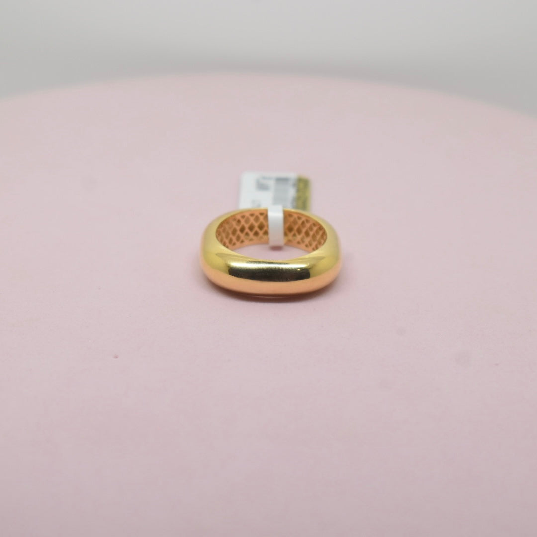 18K Yellow Gold - Square Hollow Ring