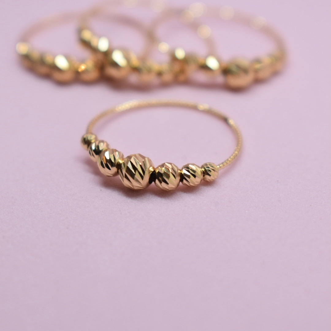 Real 18K Yellow Gold - Cut Bubble Ring (Sizes Available)