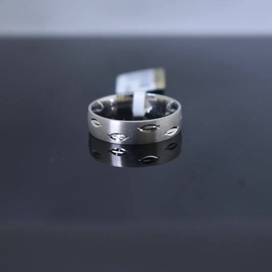 925 Sterling Silver - Matte Cut Band Ring