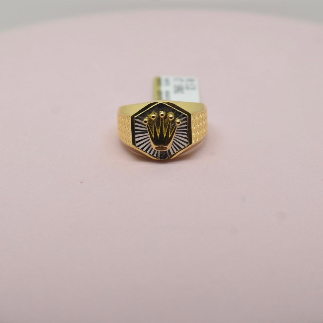 18K Yellow Gold - Large Crown Ring