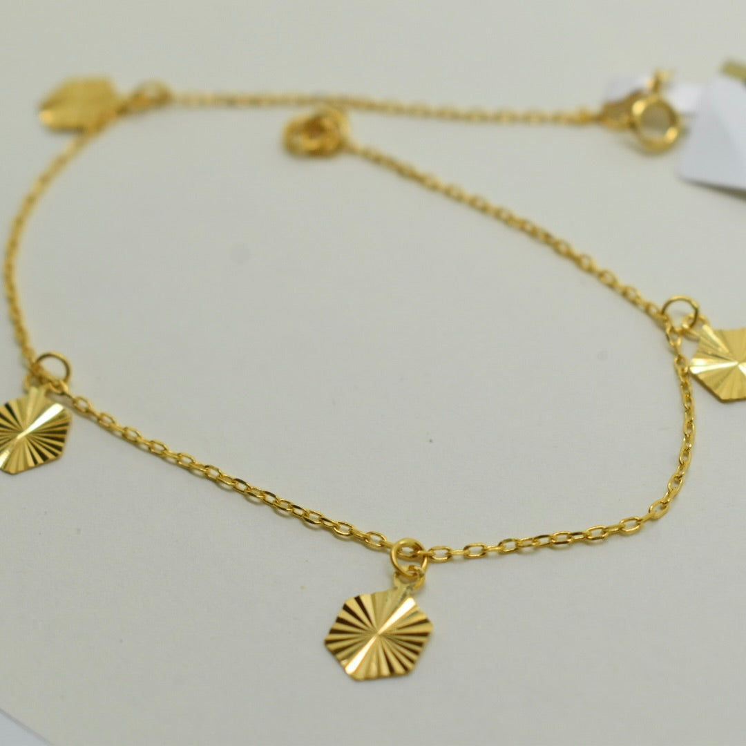 *NEW* 21K Yellow Gold - Hanging Charms Bracelet