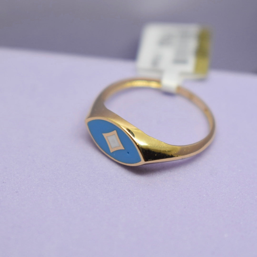 *SUMMER COLLECTION* 18K Gold - Blue Eye Enamel Ring