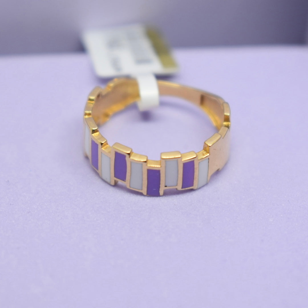 *SUMMER COLLECTION* 18K Gold - Bar Purple Enamel Ring