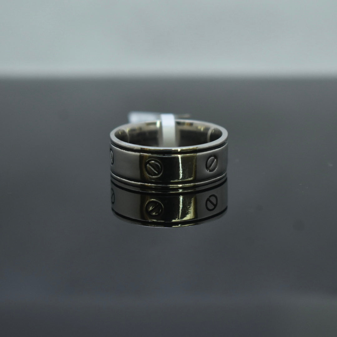 925 Sterling Silver - SJCR Love Black Band Ring