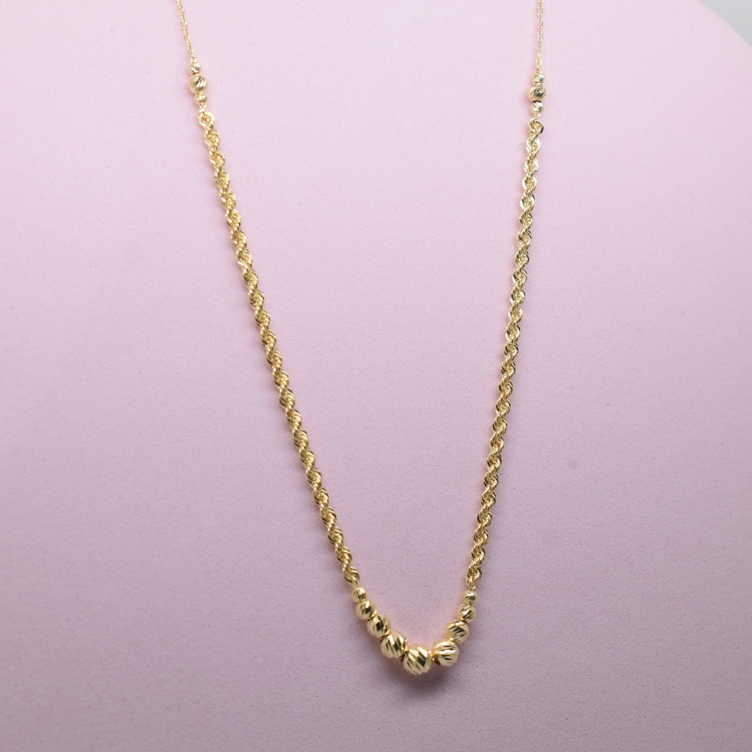 *LIMITED* 18K Gold - Rope Cut Ball Necklace