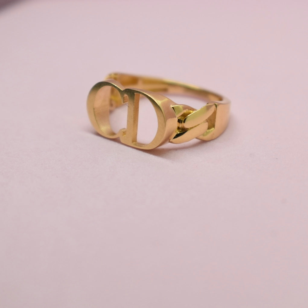 Real 18K Yellow Gold - CD Ring (Size 7.25)