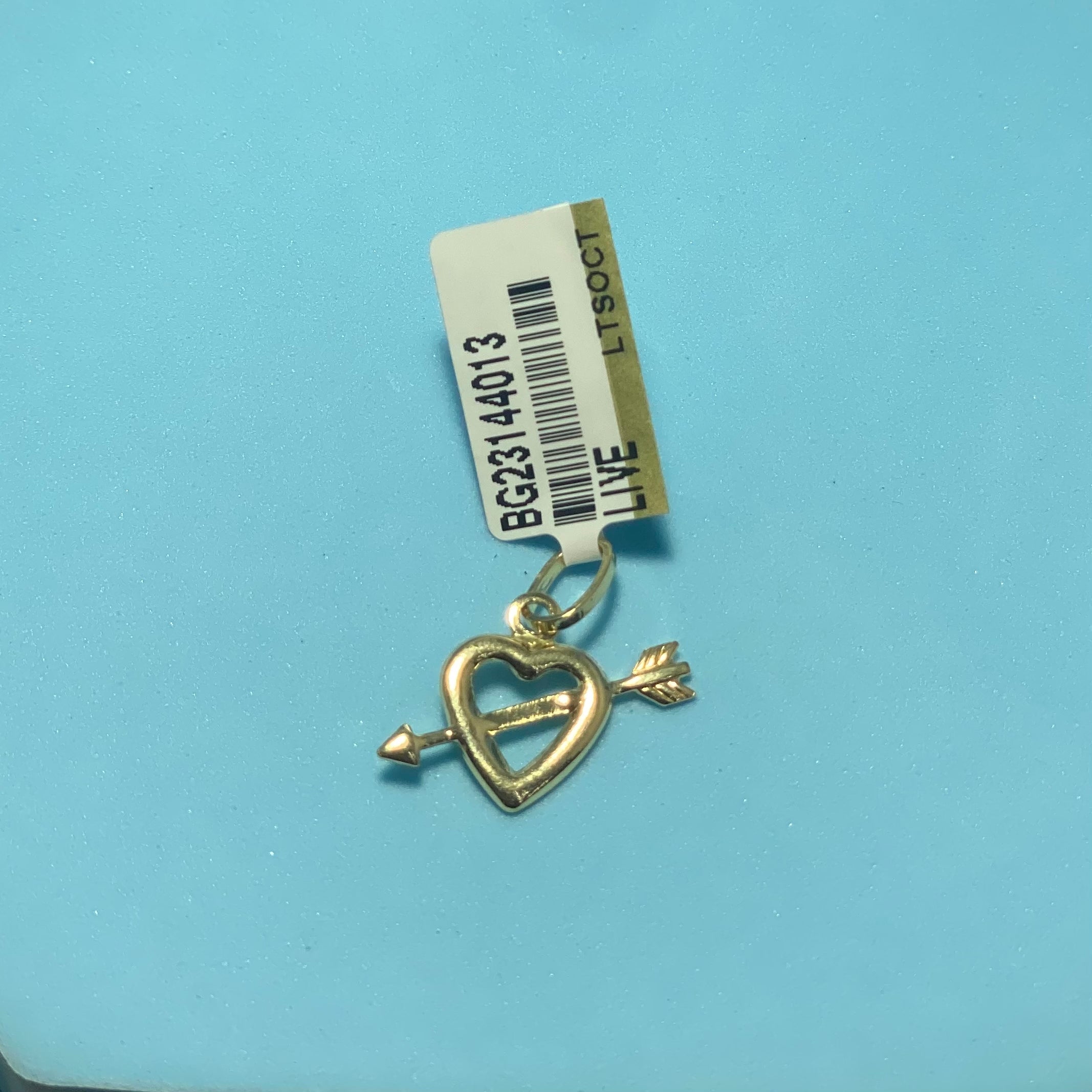 Real 18K Yellow Gold - Heart Cupid Locket