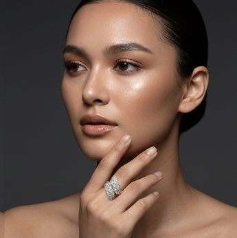 Fine 925 Sterling Silver - Leaf Stone Ring