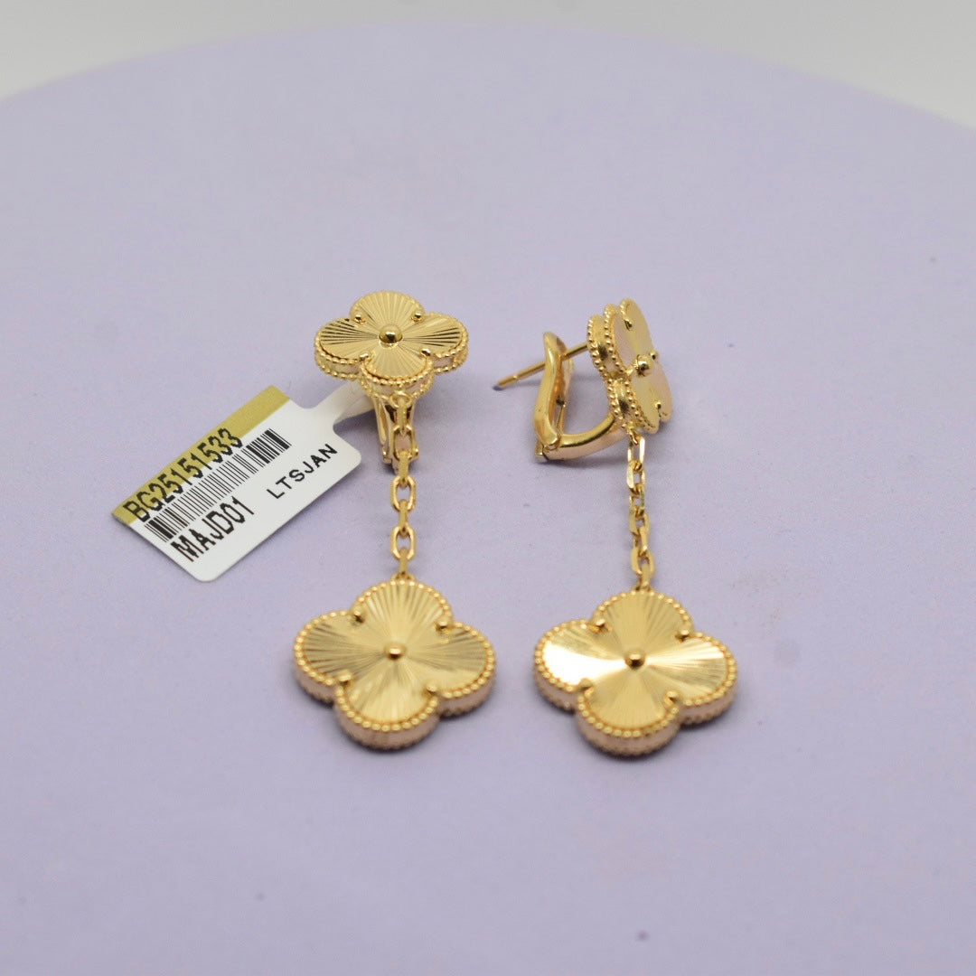 Real 18K Yellow Gold - SJVC Golden 15mm Hanging Earrings