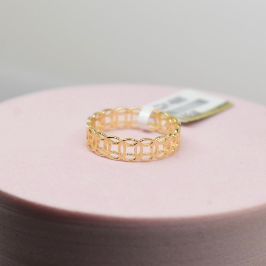 *TRENDING* Real 18K Yellow Gold - Money Catcher Band Ring