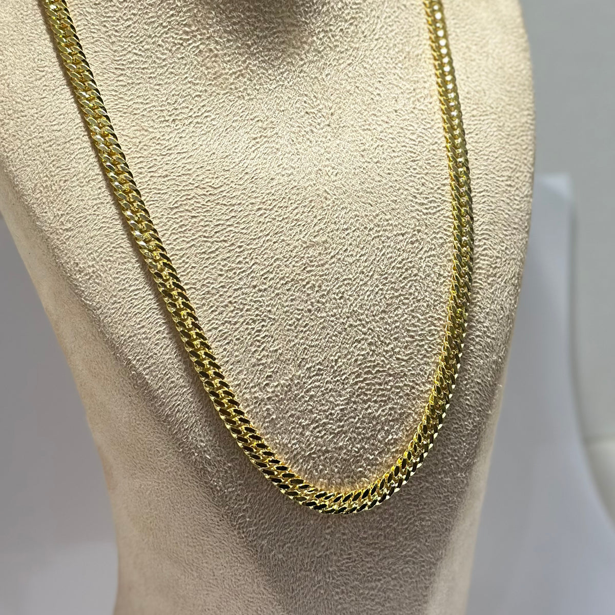 Real 18K Yellow Gold - Curb Thick Unisex Chain
