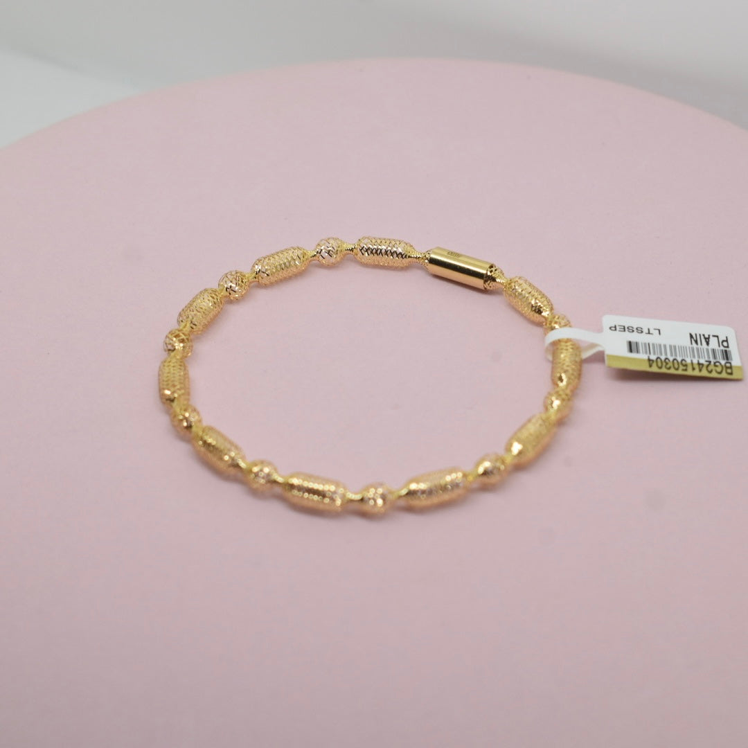 Real 18K Yellow Gold - Design Stretchable Bangle