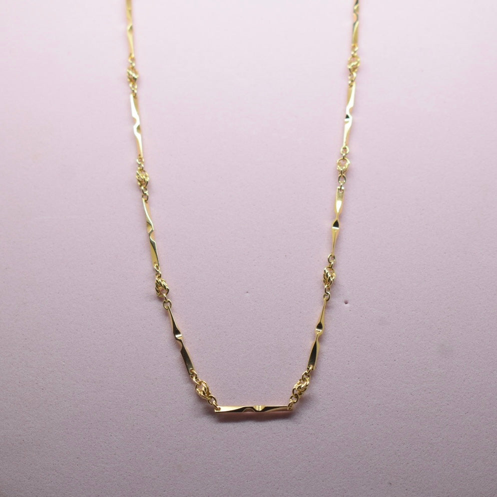 18K Gold - MIJ Tall Thin Link Chain