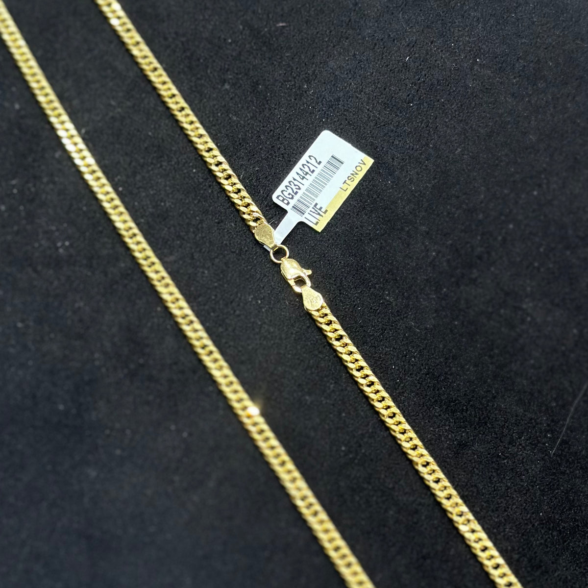 Real 18K Yellow Gold - Curb Thin Unisex Chain