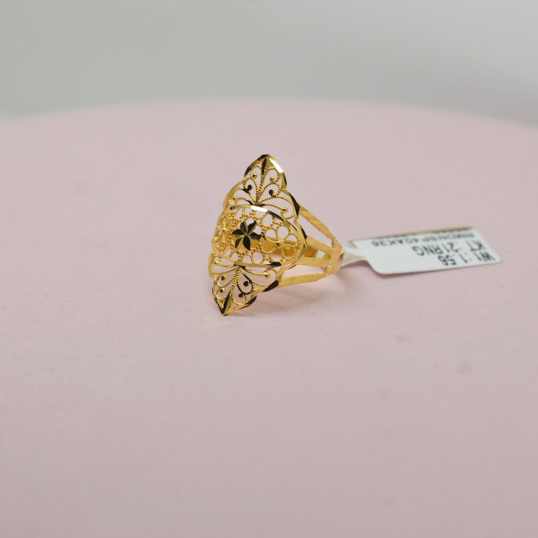 *LIMITED* 21K Yellow Gold - Hand Lazered Turkish Ring