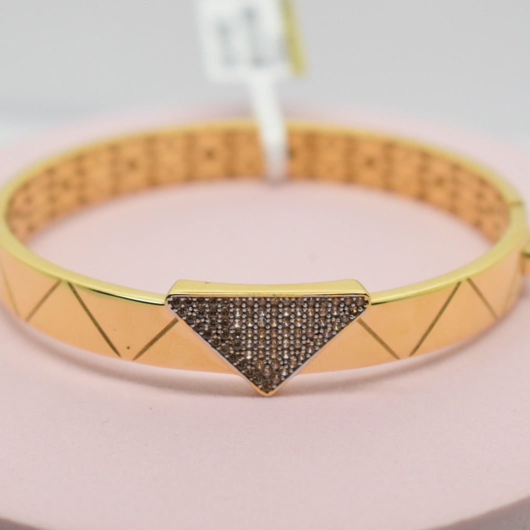 Real 18K Yellow Gold - PRADA Bangle (Size 16)