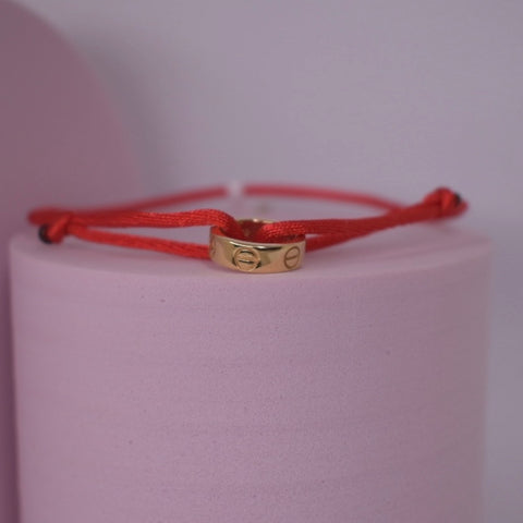 18K Yellow Gold - SJCR Love Red Thread Bracelet