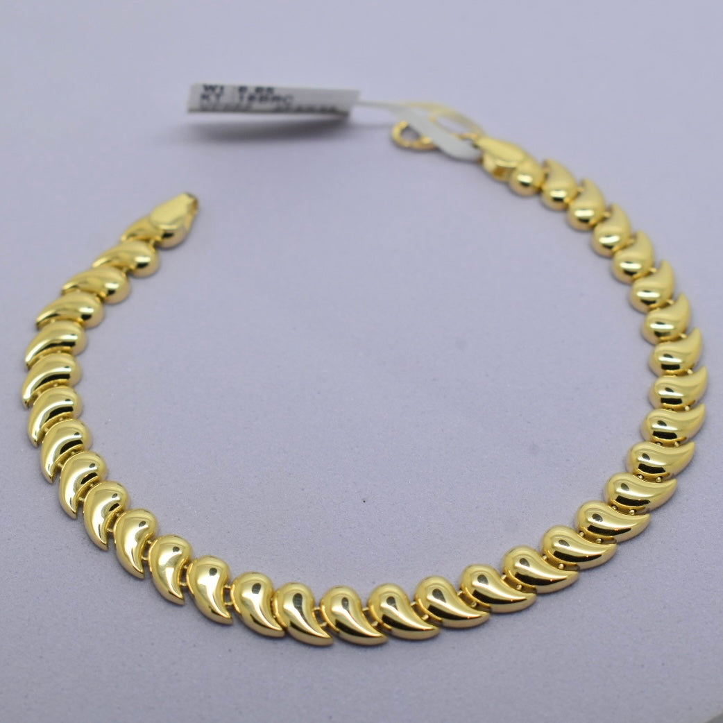 *TRENDY* 18K Gold - Thin Tear Drop Bracelet