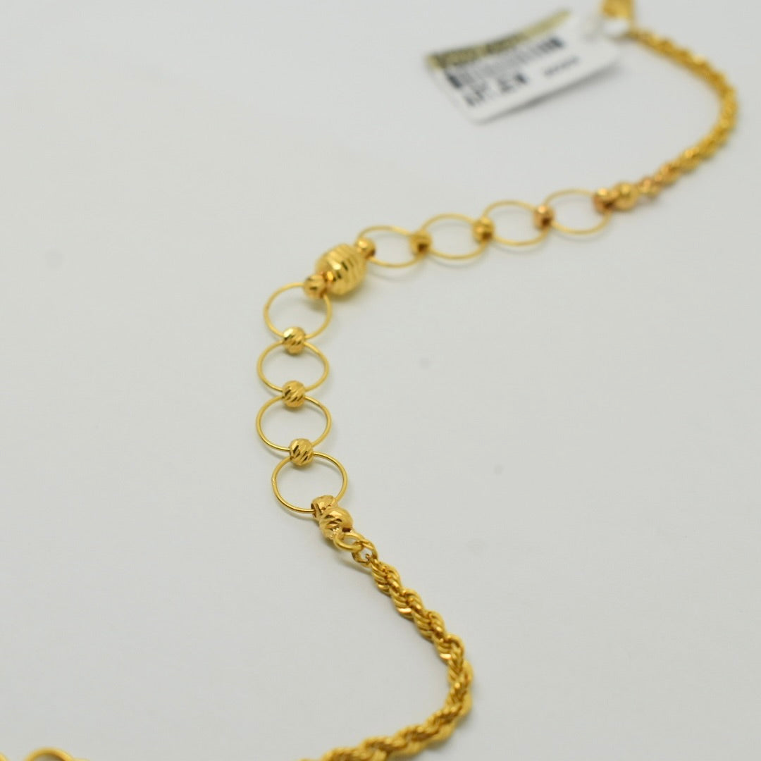 *NEW* 21K Yellow Gold - Turkish Rope Ball Bracelet