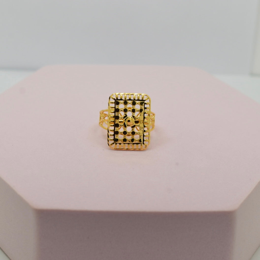 *SPECIAL* 21K Yellow Gold - Bahraini Rectangle Plain Ring