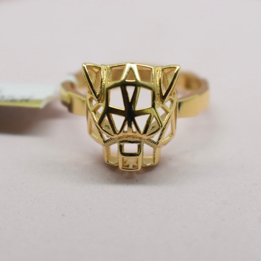 Real 18K Yellow Gold - SJCR Panther Serpenti Ring