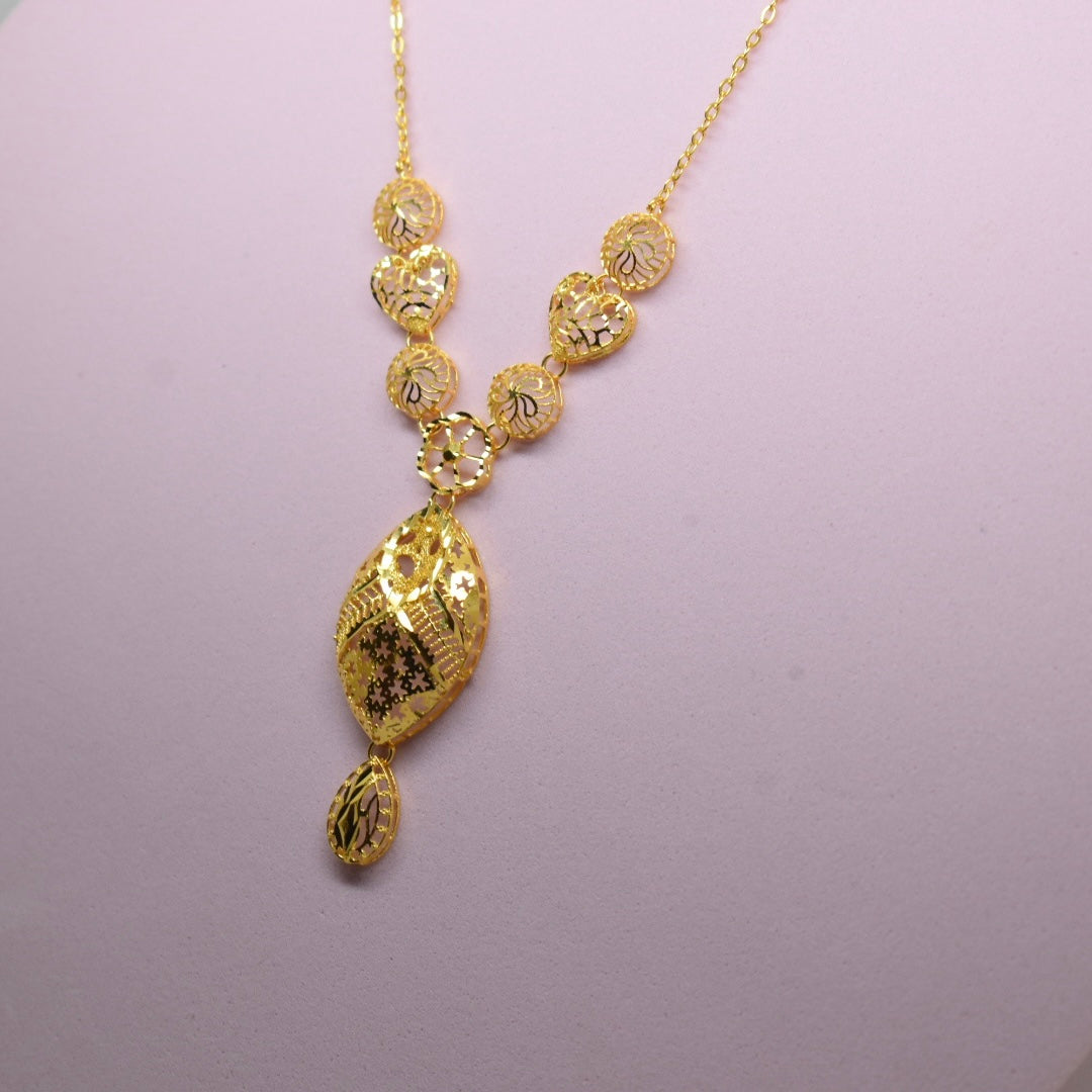 *SPECIAL* 21K Yellow Gold - Kuwaiti Oval Plain Necklace