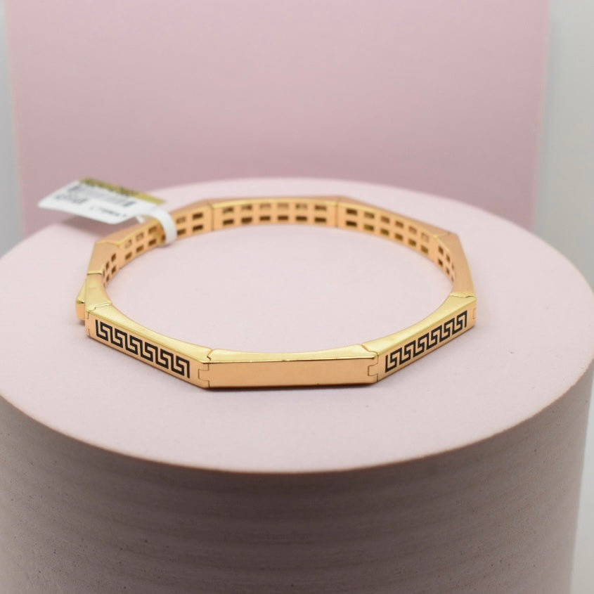 Real 18K Yellow Gold - Maze Open Bracelet and Bangle