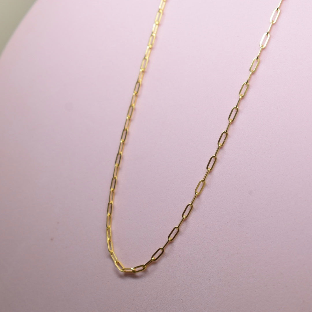 Real 18K Yellow Gold - *NEW* Thin Paper Clip Chain