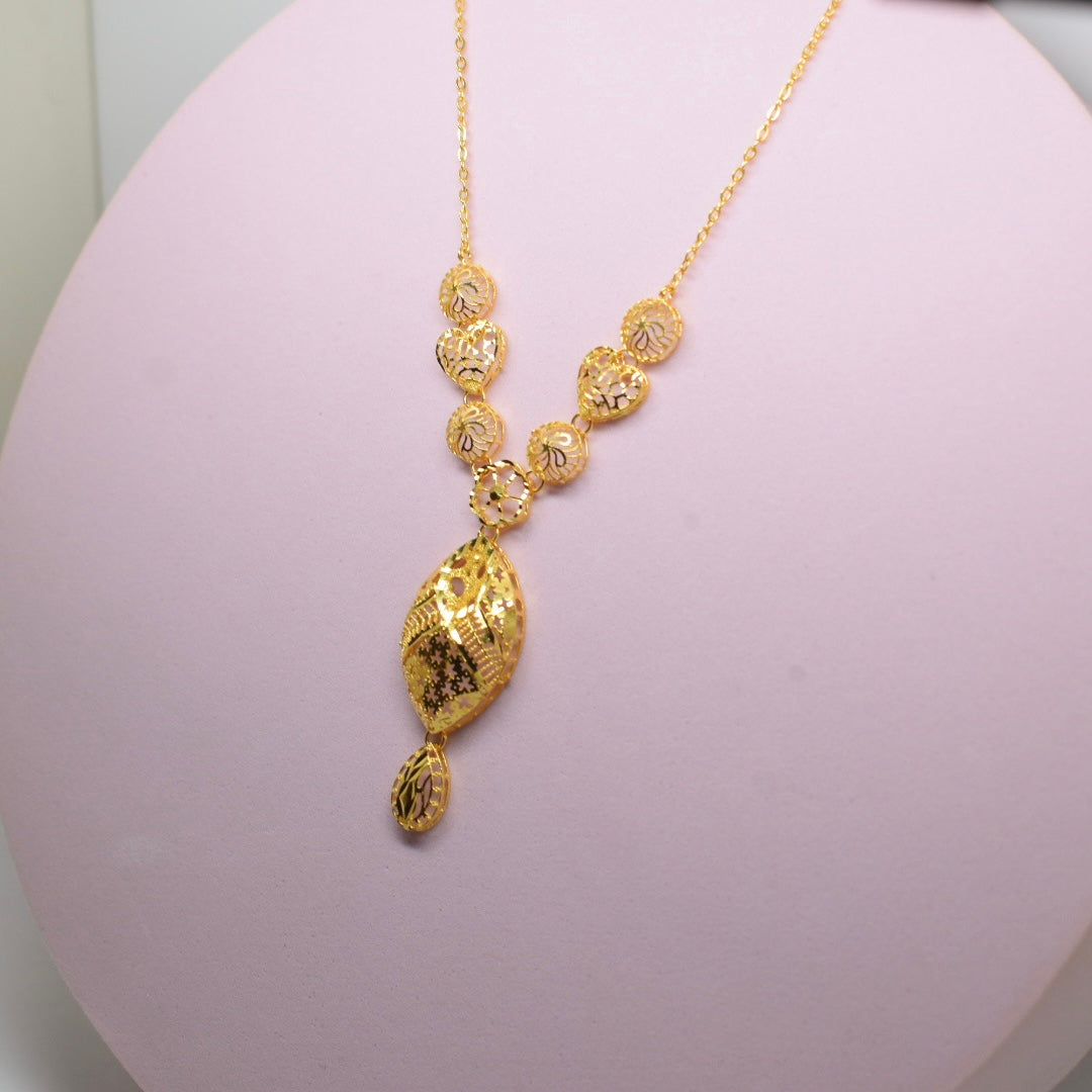 *SPECIAL* 21K Yellow Gold - Kuwaiti Oval Plain Necklace