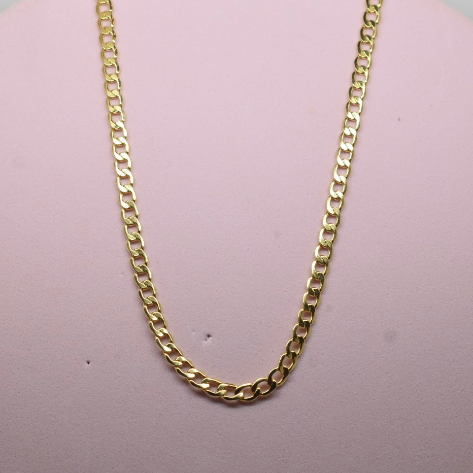 18K Gold - 3mm Thin Curb Chain