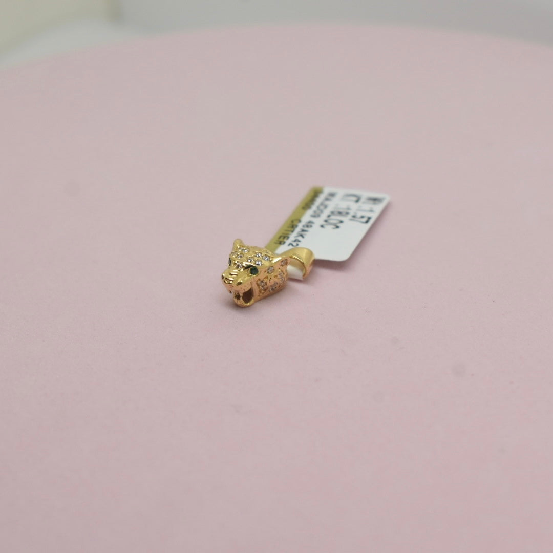 18K Yellow Gold - SJCR Small Panther Head Locket