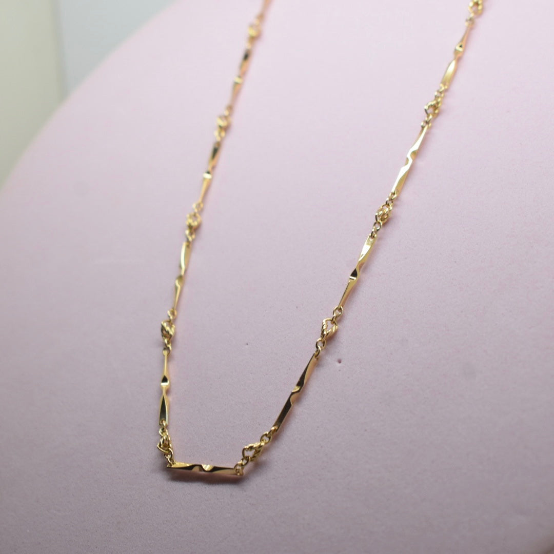 18K Gold - MIJ Tall Thin Link Chain