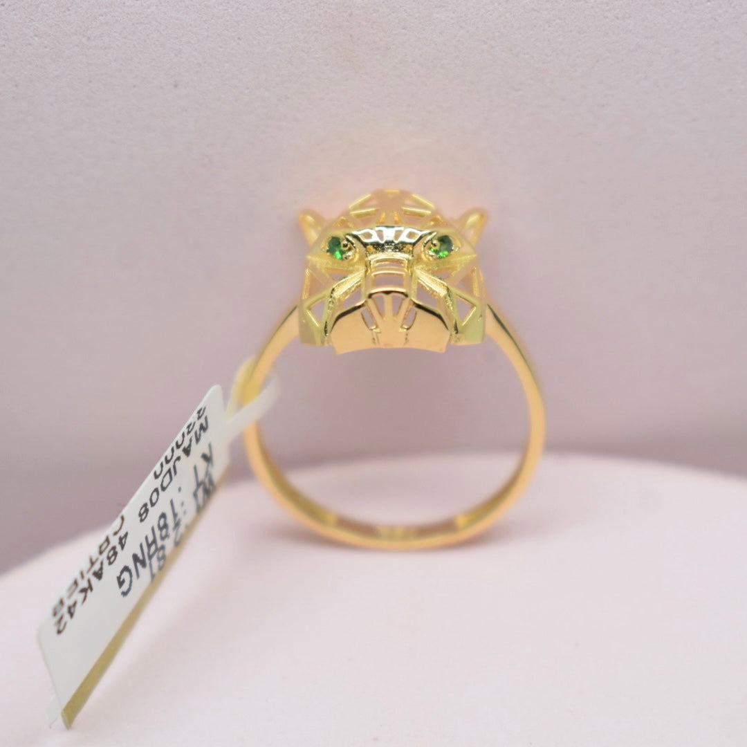 Real 18K Yellow Gold - SJCR Panther Plain Ring