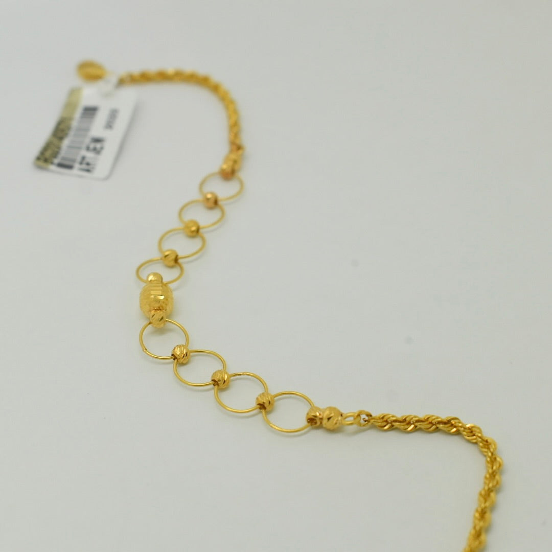 *NEW* 21K Yellow Gold - Turkish Rope Ball Bracelet
