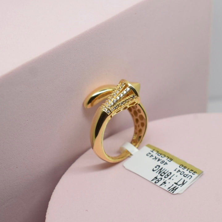 *LIMITED* Real 18K Gold - Thick Trendy Stone Ring