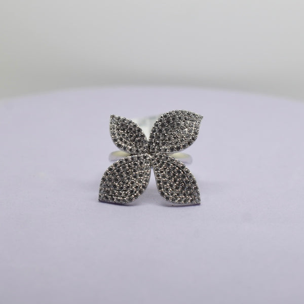 Real 18K White Gold - SJPB Full Stone Ring – Sana Jewellers