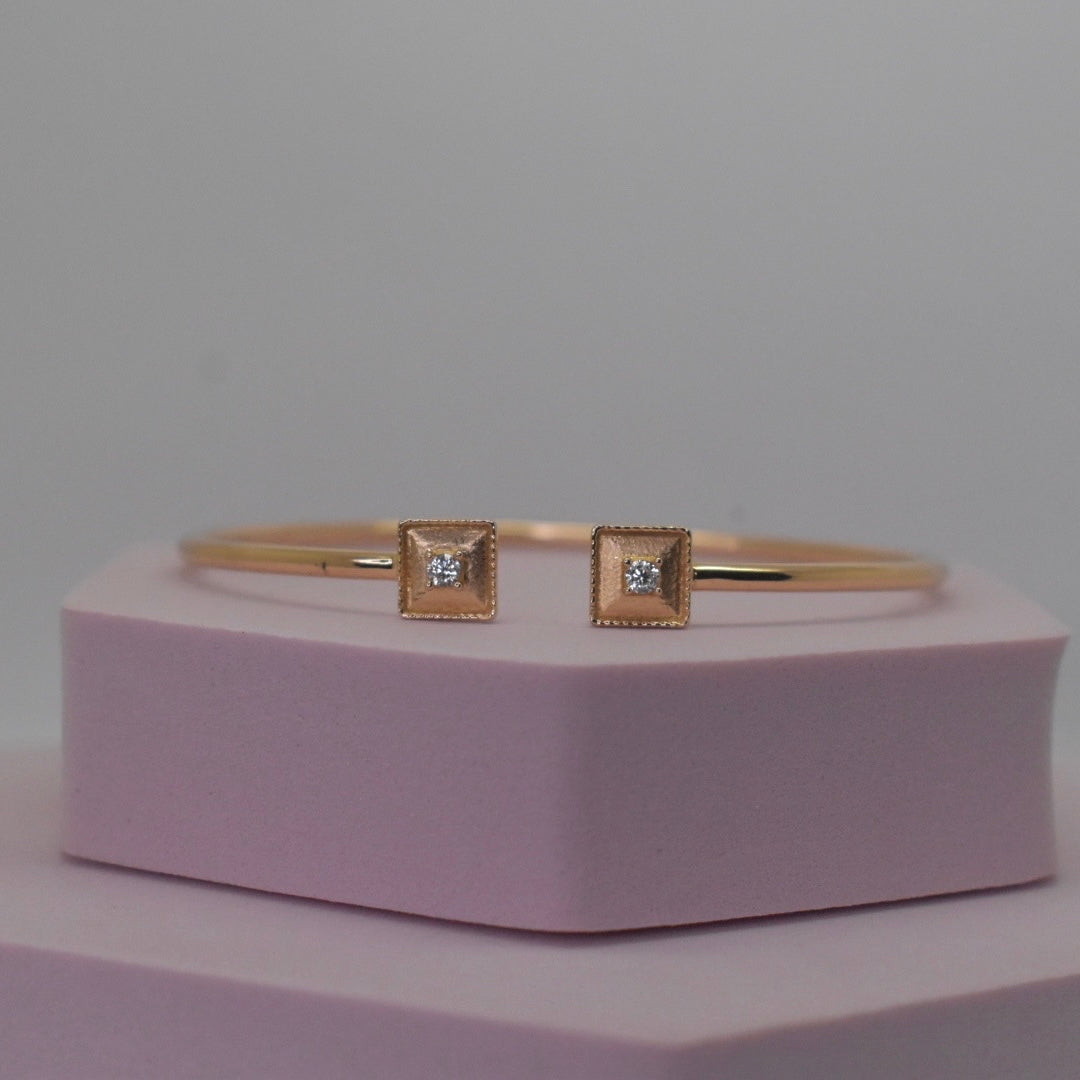 18K Rose Gold - Italian Twist Bangle (Size 16)