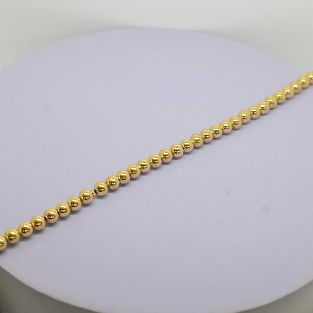 Real 18K Yellow Gold -  Thick Bubble Bracelet