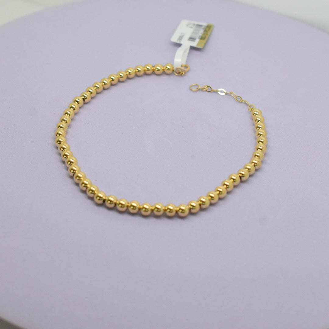 Real 18K Yellow Gold -  Thin Bubble Bracelet