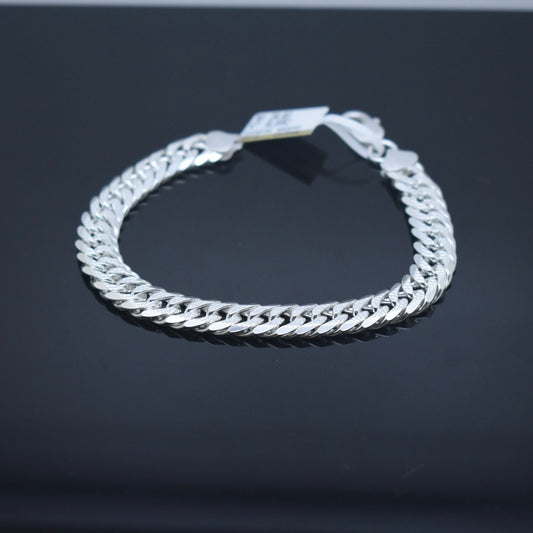 925 Sterling Silver - Thick Textured Curb Bracelet