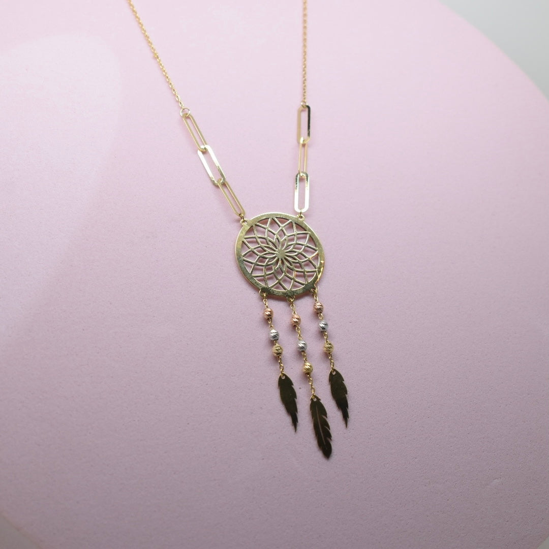 *LIMITED* 18K Gold - Dreamcatcher Paper Clip Necklace